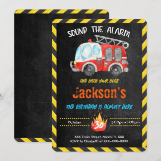 Fire Truck Invitations