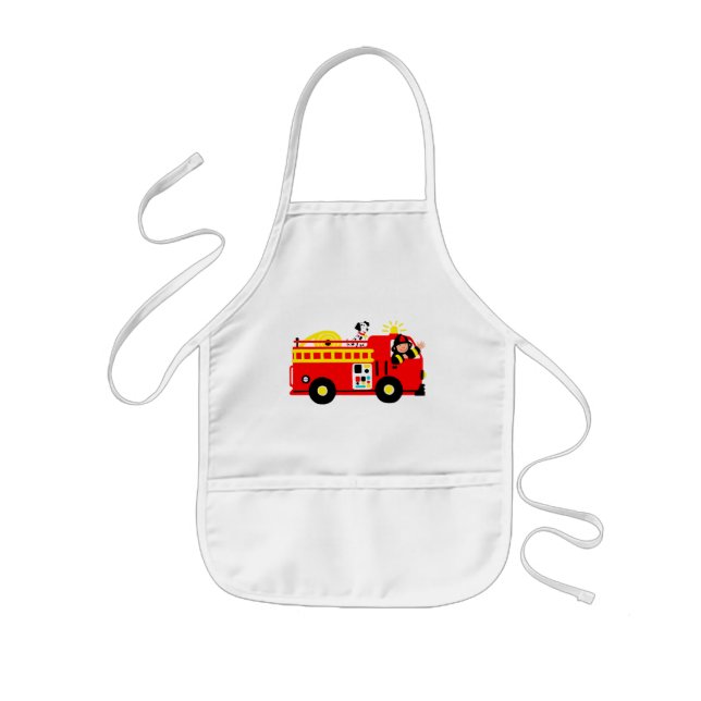 Fire Truck Kids Apron (Front)