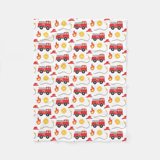 Fire Truck Kids  Fleece Blanket (Front)