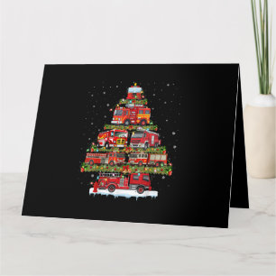 Fire Truck Lights Firefighter Fire Truck Christmas Card