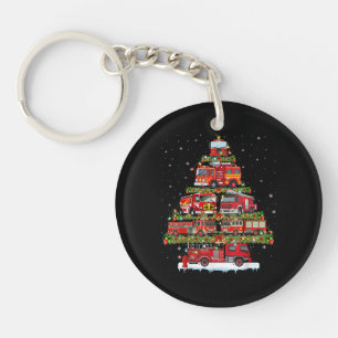 Fire Truck Lights Firefighter Fire Truck Christmas Keychain