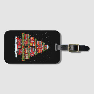 Fire Truck Lights Firefighter Fire Truck Christmas Luggage Tag