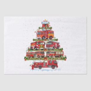 Fire Truck Lights Firefighter Fire Truck Christmas Tissue Paper