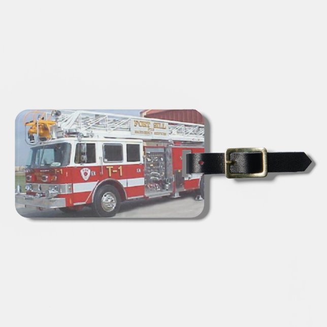 Fire Truck Luggage Tag. Tag (Front Horizontal)