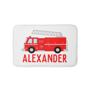 Fire Truck Name Bath Mat