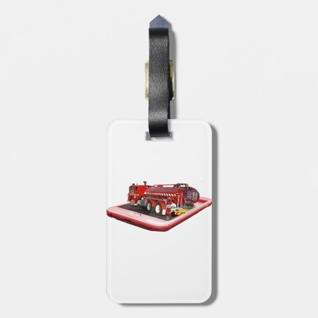 Fire Truck On Speed Dial, Luggage Tag (Back Vertical)