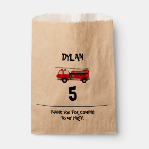 Fire truck Party Birthday Favour Bag