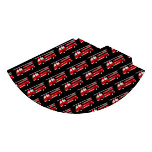 Fire Truck Pattern Black Fireman Party Hat