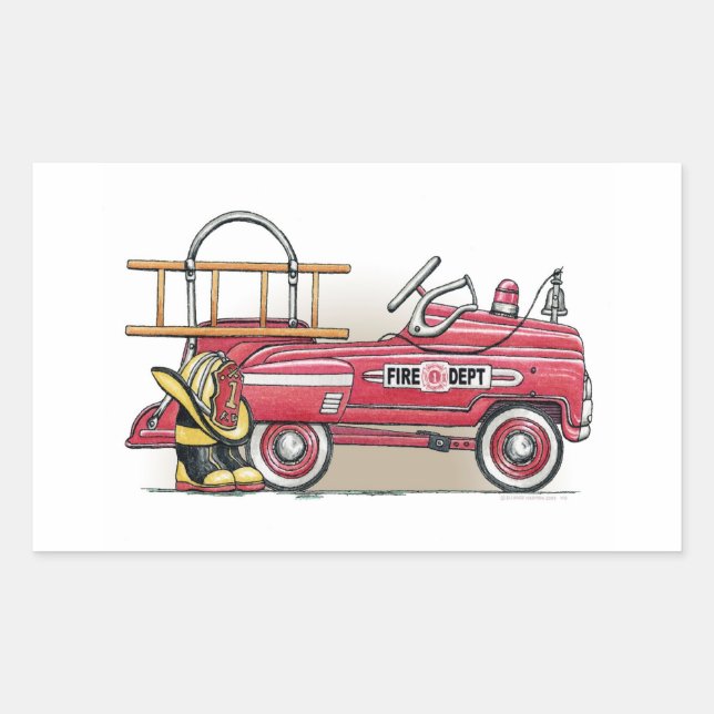 Fire Truck Pedal Car Sticker (Front)