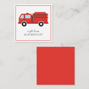 Fire Truck Personalized Gift Enclosure Cards