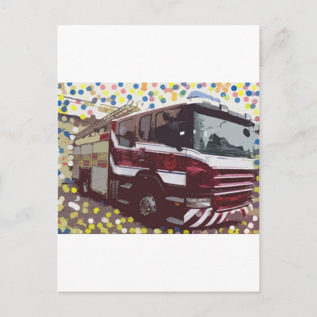 Fire Truck Postcard (Front)