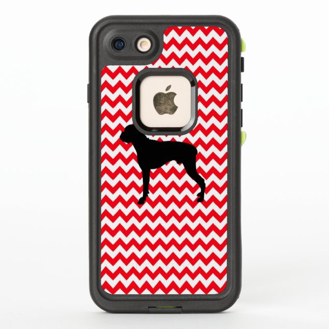 Fire Truck Red Chevron With Boxer LifeProof iPhone Case (Back)