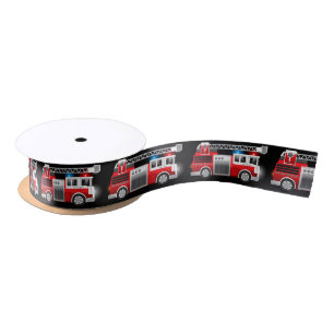 Fire truck satin ribbon