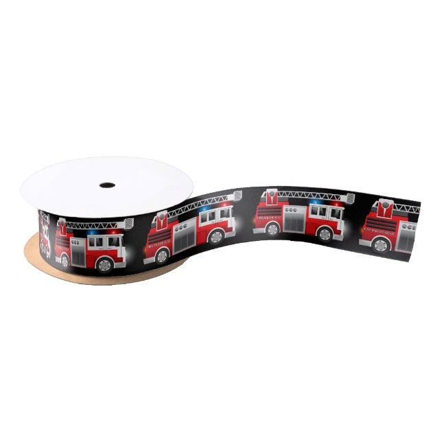 Fire truck satin ribbon (Spool)