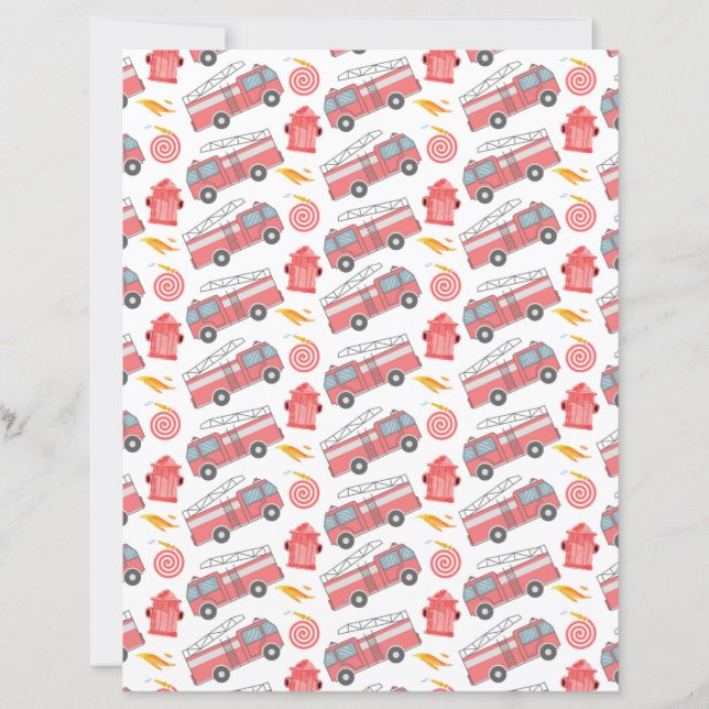 Fire Truck Scrapbook Paper (Front)