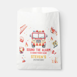 Fire Truck Sound the Alarm Baby Shower Favour Bag