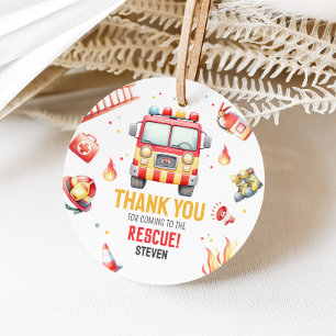 Fire Truck Sound the Alarm Baby Shower Favour Tags