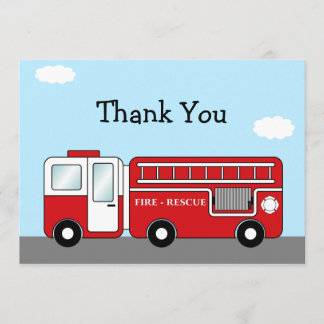 Fire Truck Thank You Card