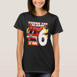Fire Truck Theme 6 Yearl Old Birthday T-Shirt