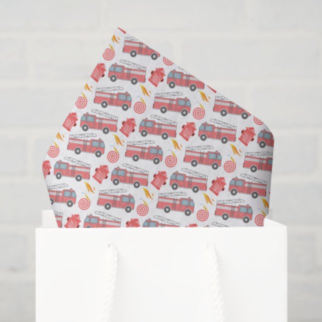 Fire Truck Tissue Paper (Gift Bag)