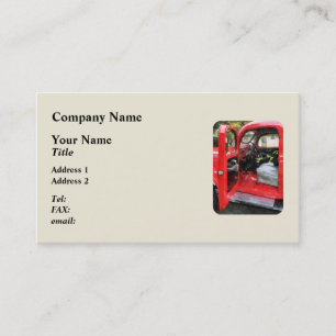 Fire Truck With Fireman's Uniform Business Card