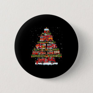 Fire Truck Xmas Lights Firefighter Fire Truck Chri 2 Inch Round Button