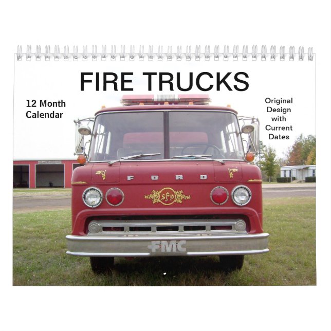 Fire Trucks - 12 Month Calendar (Cover)
