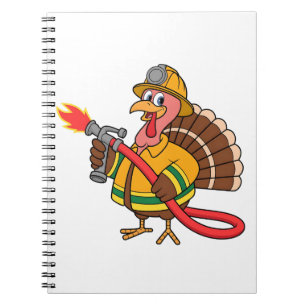 Fire trucks Firefighter Thanksgiving Turkey   Notebook