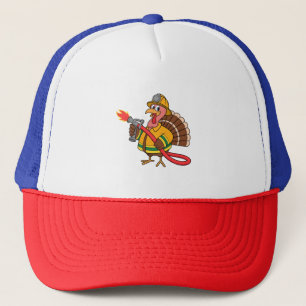 Fire trucks Firefighter Thanksgiving Turkey Trucker Hat
