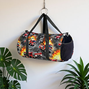 Fire Trucks Flames Duffle Bag