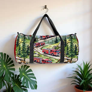 Fire Trucks Forest Road  Duffle Bag