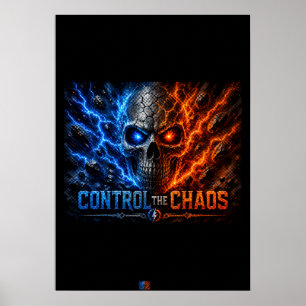 Fire vs Ice Skull 3D Shirt –  Poster