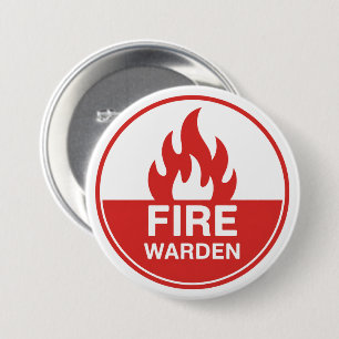 Fire Warden 3 Inch Round Button