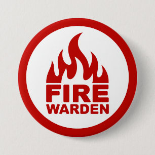 Fire Warden 3 Inch Round Button
