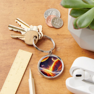 Fire Water Space Keychain