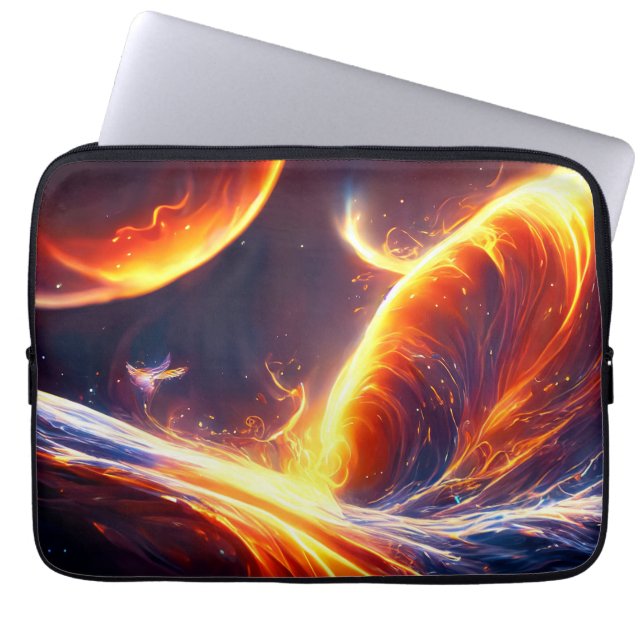 Fire Water Space Laptop Sleeve (Front)