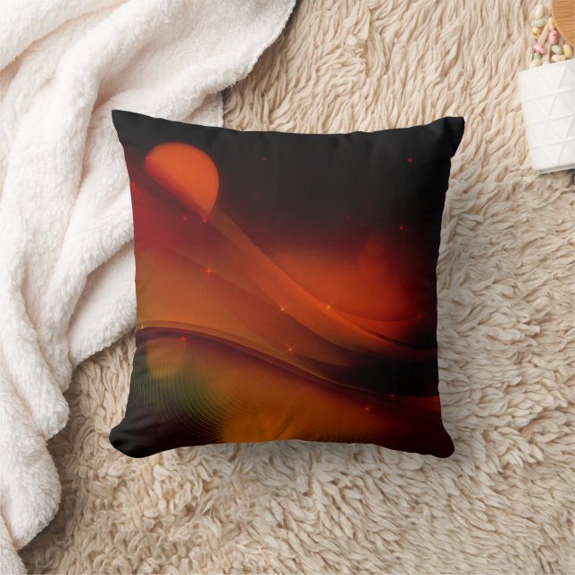 Fire Wave Throw Pillow (Blanket)