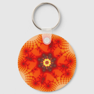 Fire Web - Fractal Art Keychain