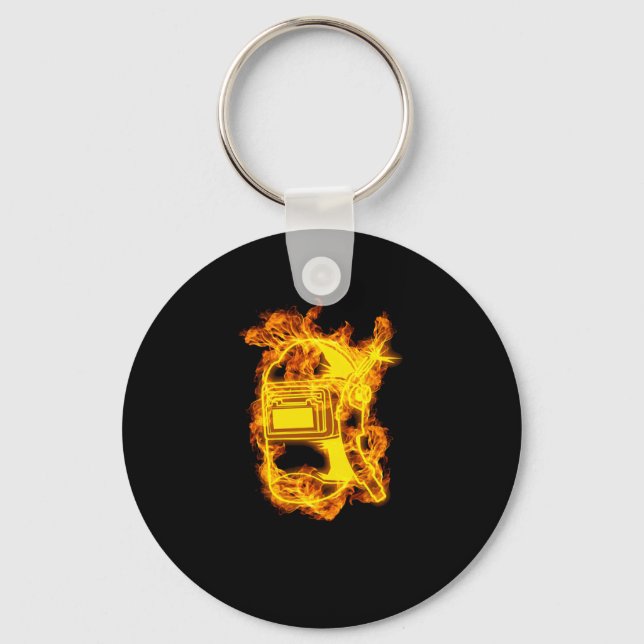 Fire Welding Helmet Keychain (Front)