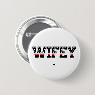 Fire Wifey Thin Red Line Firefighter Fireman Wife 2 Inch Round Button