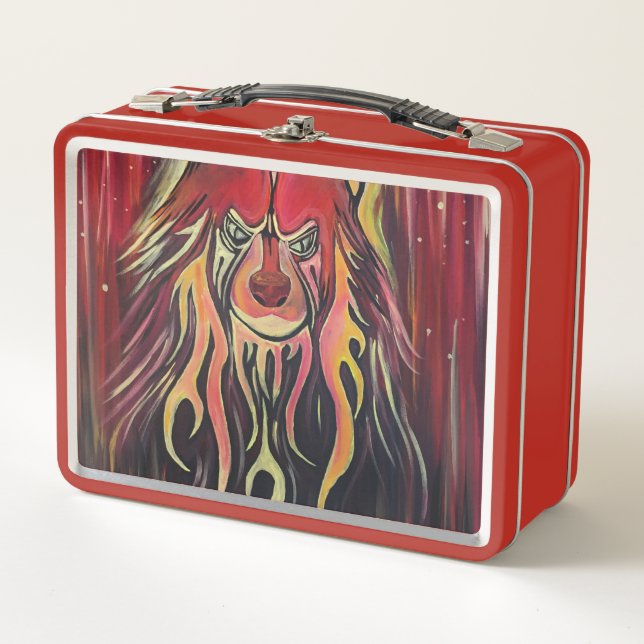 Fire Wolf    Metal Lunch Box (Front)