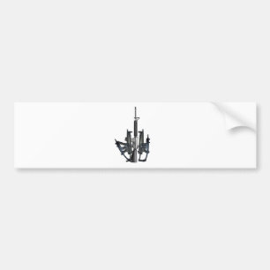 Firearm Middle Finger Bumper Sticker