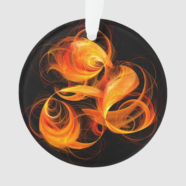 Fireball Abstract Art Acrylic Circle Ornament (Front)
