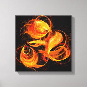 Fireball Abstract Art Black and White Canvas Print