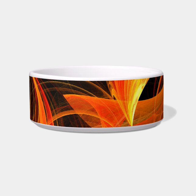 Fireball Abstract Art Cat Bowl (Front)