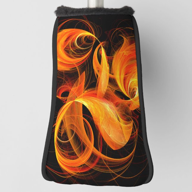 Fireball Abstract Art Golf Head Cover (Rotate 90)