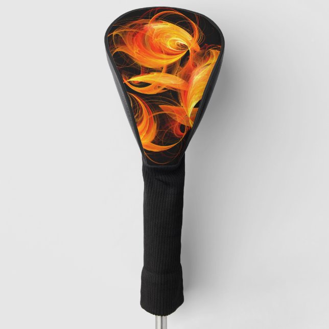 Fireball Abstract Art Golf Head Cover (Front)