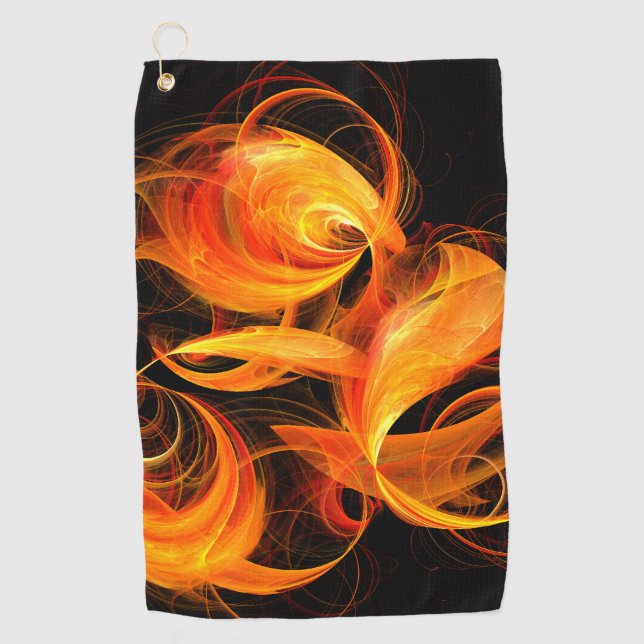 Fireball Abstract Art Golf Towel (Front)