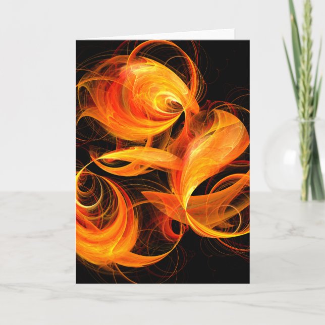 Fireball Abstract Art Greeting Card (Front)