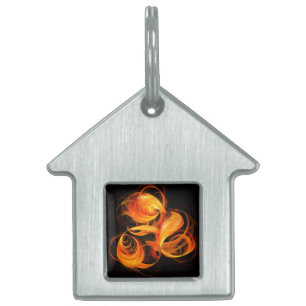 Fireball Abstract Art House Pet Name Tag